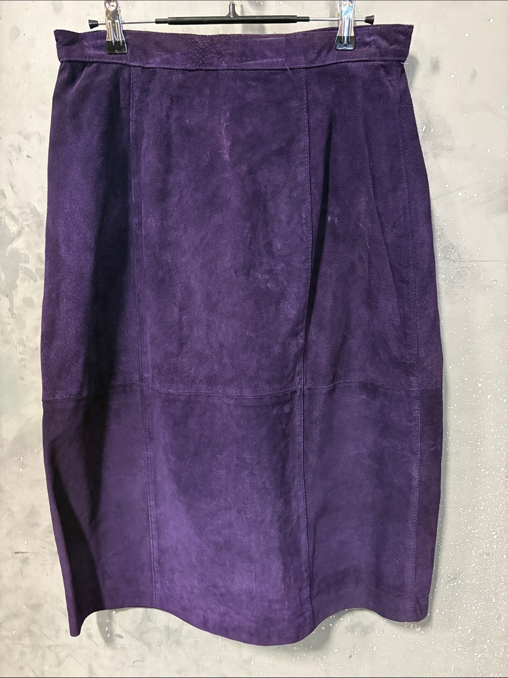 Vintage Fairweather 80sTailored Purple Suede Pencil Skirt